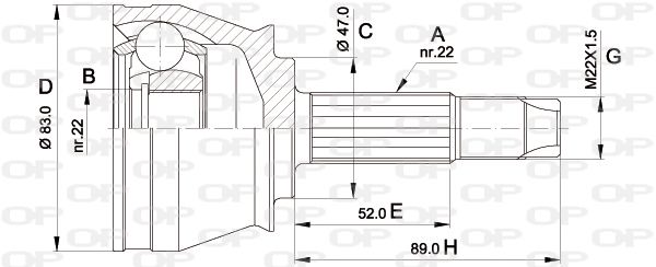 OPEN PARTS Šarnīru komplekts, Piedziņas vārpsta CVJ5436.10